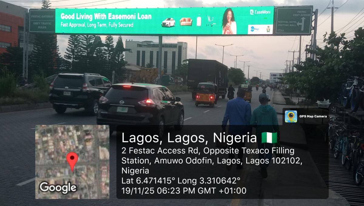 Along Festac Link Road close to Apple junction & Mega Chicken, Amuwo-Odofin FTT Festival Mall, Festival Hotel, Festac Town