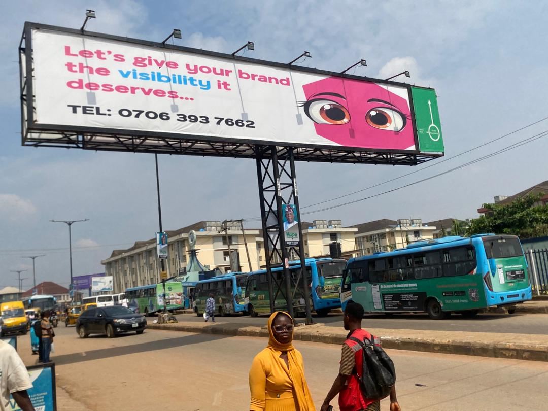 Gantry billboard on Ayobo-Ipaja Road by Magida Bus-Stop