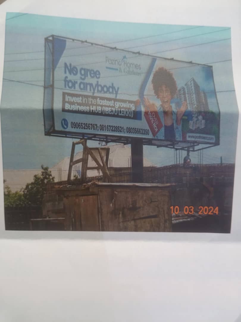 A VERY STRATEGIC 48 SHEET BOARD AT LEKKI