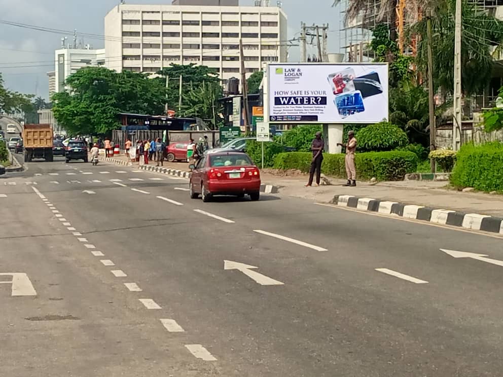 Along Alfred Rewane Road, facing traffic from Third Mainland Bridge to Falomo, Ikoyi