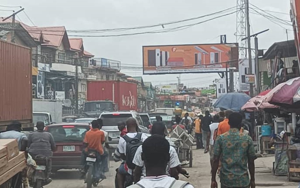 Gantry Billboard along Ojo Alaba Market Road, Ojo Alaba Lagos.