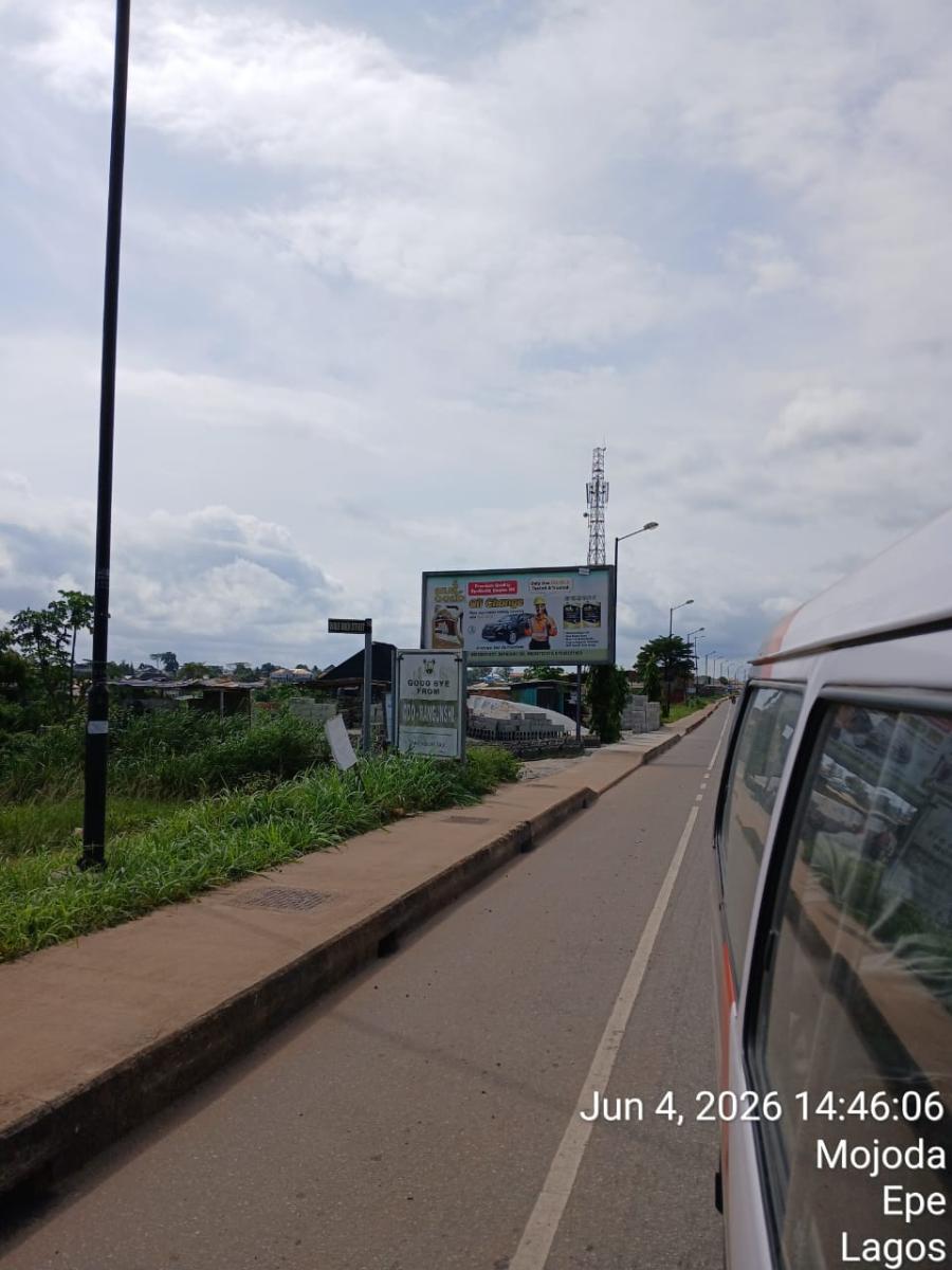 48-sheet/LED billboard on Epe-Lagos Rd, facing YABATECH campus gate. Prime spot for student audience. High dwell time at traffic + bus stops. Top for edtech, gadgets, rentals, events.
