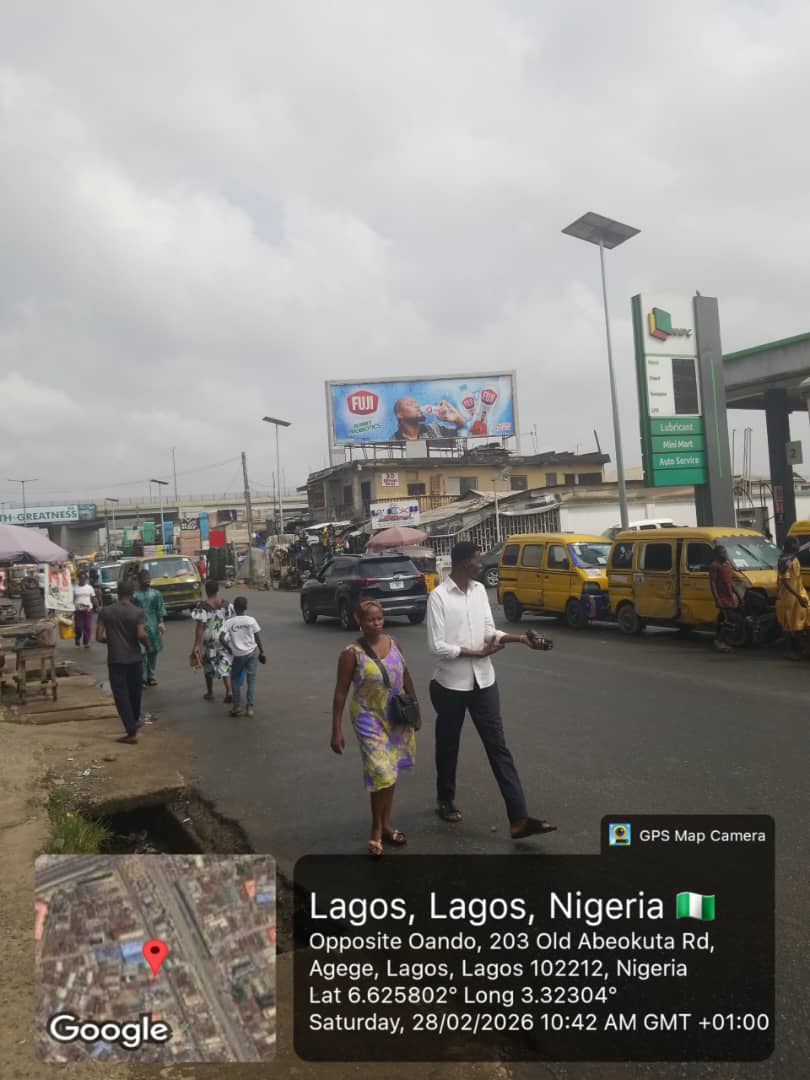 Rooftop billboard along old abeokuta motor road, beside NNPC filling station Agege